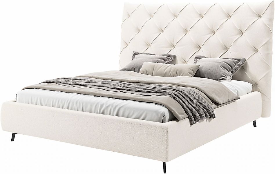 Leonique Polsterbett "Maxime, in 4 Breiten bis 200cm, auch in Leder" Kopfte günstig online kaufen