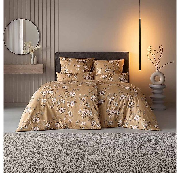 Estella Bettwäsche Estella Mako-Satin Bettwäsche 135x200 Lara messing Rosen günstig online kaufen