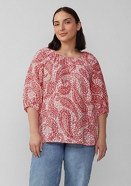 s.Oliver Kurzarmbluse Bluse Strukturierte Relaxed-Fit-Bluse mit Raffungen u günstig online kaufen