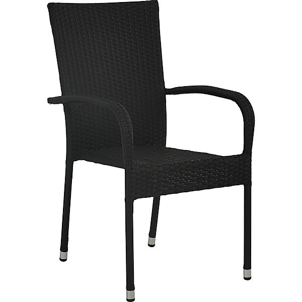 Stapelstuhl Soncor Stahl mit Armlehnen Schwarz günstig online kaufen