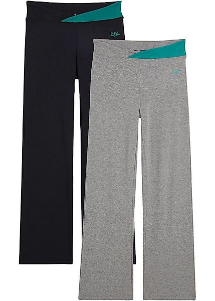 bonprix Sporthose (Packung, 2-tlg) aus Stretch-Material, Regular Fit, Bootc günstig online kaufen