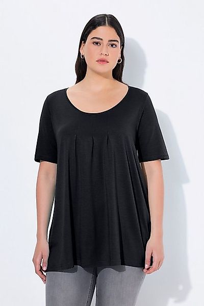 Ulla Popken T-Shirt T-Shirt Zierfalten A-Linie Rundhals Halbarm Modal günstig online kaufen
