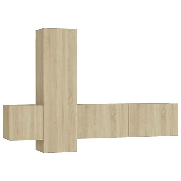 VidaXL 3-tlg. TV-Schrank-Set Sonoma-Eiche Holzwerkstoff 3 günstig online kaufen