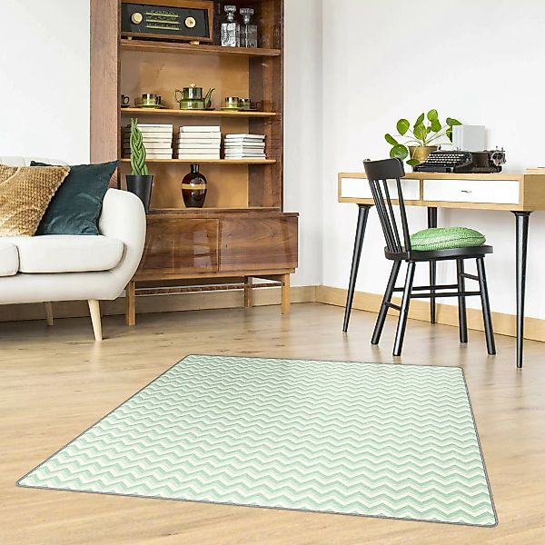 Teppich No.YK38 ZickZack Muster Grün günstig online kaufen