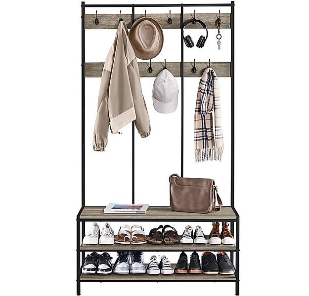 Yaheetech Garderobenständer 100 x 35 x 185 cm, Kleiderständer Industrie-Des günstig online kaufen