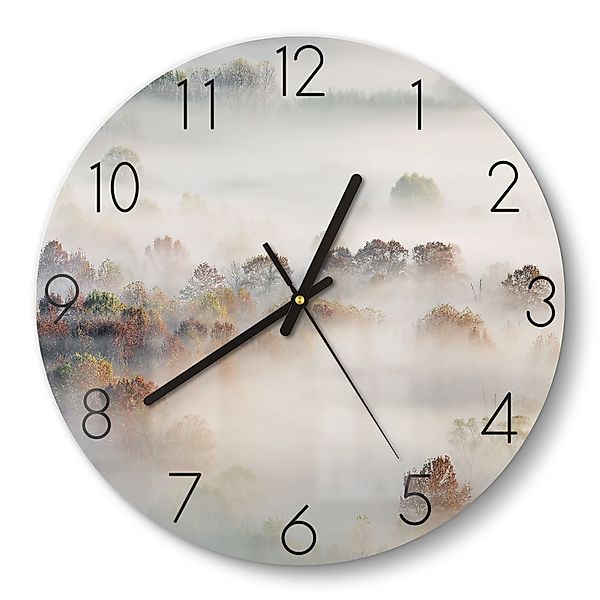 DEQORI Wanduhr 'Morgendlicher Nebelwald' (Glas Glasuhr günstig online kaufen