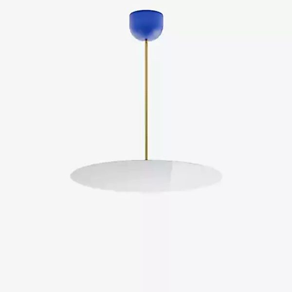 Luceplan Millimetro Pendelleuchte LED, blau/messing - H. 53 cm - ø50 - Dali günstig online kaufen