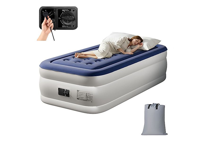 VINGLI Luftmatratze faltbare Campingmatratze mit Elektrischer Pumpe, Velour günstig online kaufen