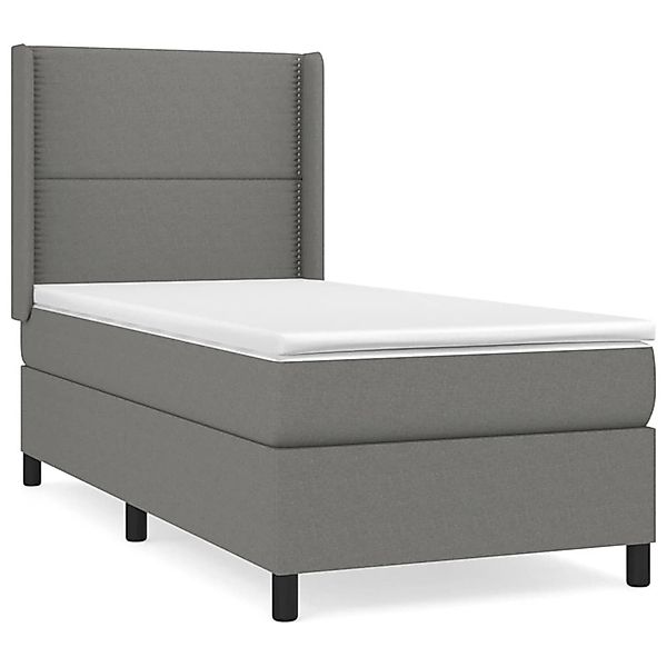 Vidaxl Boxspringbett Mit Matratze Dunkelgrau 90x200 Cm Stoff günstig online kaufen