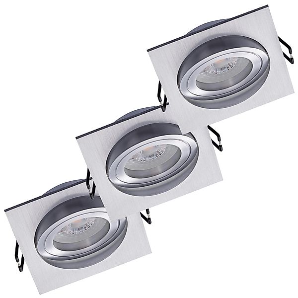 Oktaplex 3er Set Einbauleuchte Aluminium Lyon Schwenkbar Stufenlos Dimmbar günstig online kaufen