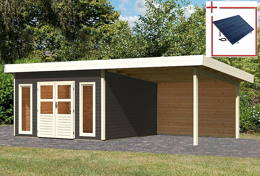 KONIFERA Gartenhaus "Perlsee 5", mit Anbaudach günstig online kaufen