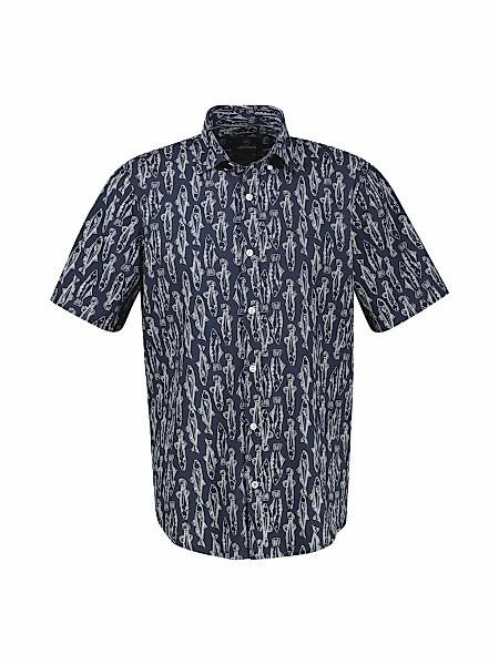 LERROS Kurzarmhemd "Kurzarmhemd mit marinem All-over-Print" günstig online kaufen