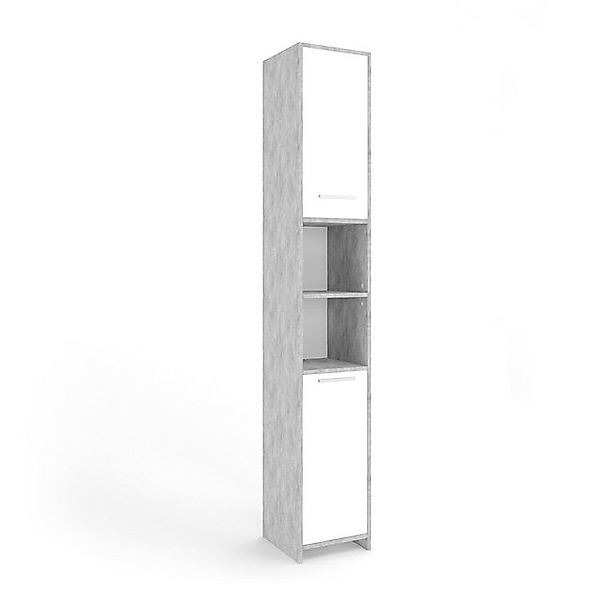 Vicco Badschrank Kiko Beton/Weiß 30 x 190 cm günstig online kaufen