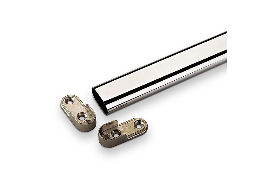 SO-TECH® Garderobenstange Schrankstange oval 30x15 mm Chrom poliert mit Sta günstig online kaufen