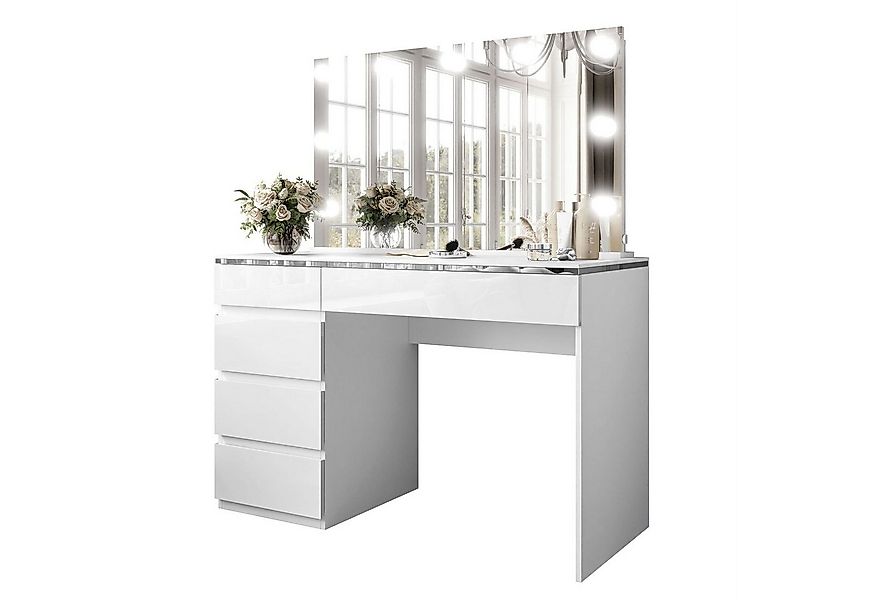 Lookway Schminktisch AURORA II SILVER ELITE mit Spiegel und LED Beleuchtung günstig online kaufen