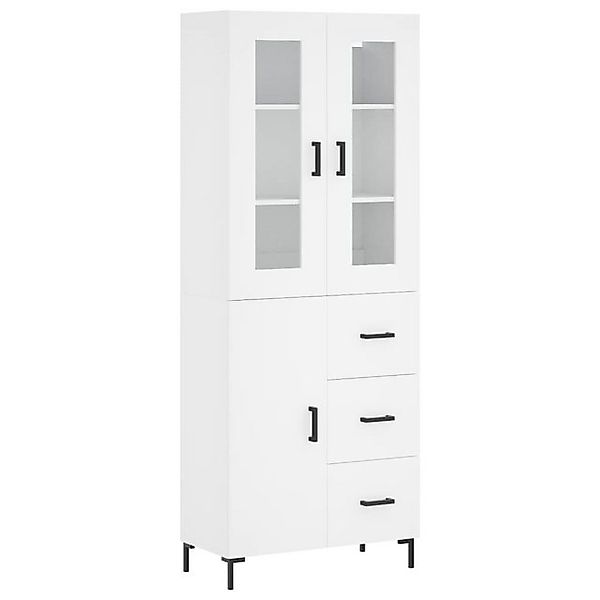 vidaXL Vitrine Highboard Weiß 69,5x34x180 cm Spanplatte Glas Vitrine günstig online kaufen