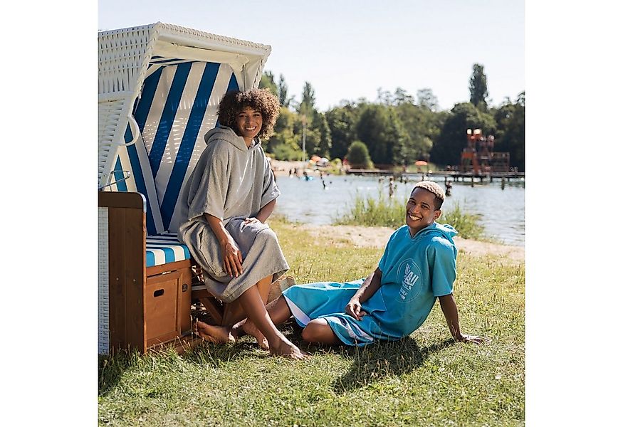 HOMELEVEL Bademantel Badeponcho Unisex - Surf Poncho aus Baumwolle und Poly günstig online kaufen