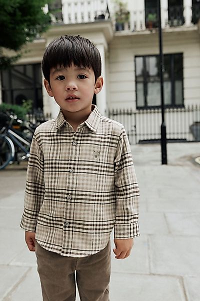 Next Langarmhemd Kariertes Langarmhemd mit Motiv günstig online kaufen