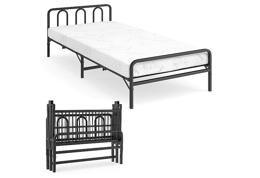 COSTWAY Gästebett (1-St) klappbares Bettgestell, mit Matratze, Metallrahmen günstig online kaufen