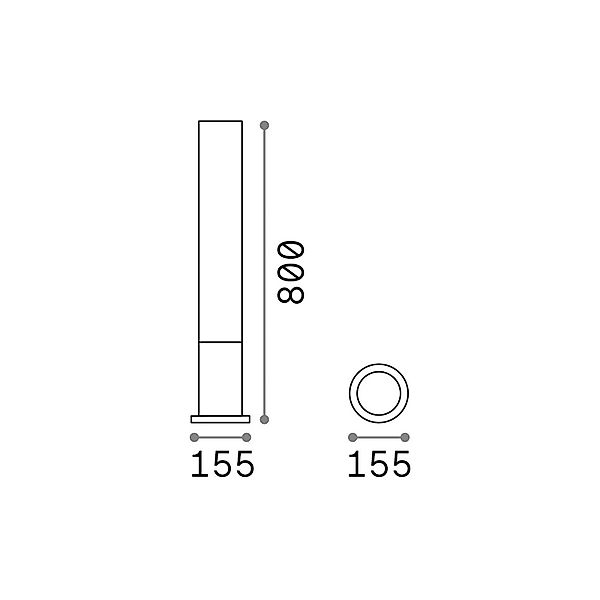 Ideal Lux Wegeleuchte Edo round, anthrazit, GX53 günstig online kaufen