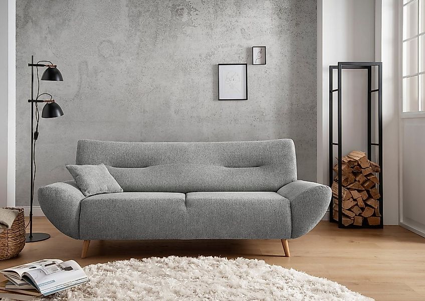 INOSIGN 3-Sitzer "Drago, elegant und zeitlos, komfortabel, mit Holzfuß", fr günstig online kaufen