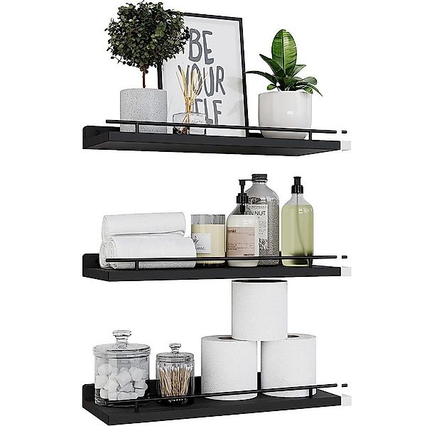 Auledio Wandregal Küchenregal, 3-tlg., Schweberegale mit 3 Ablagen für Wänd günstig online kaufen