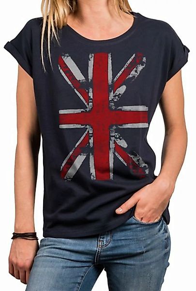 MAKAYA Print-Shirt Damen Top mit Union Jack Fahne - UK Flagge Großbritannie günstig online kaufen