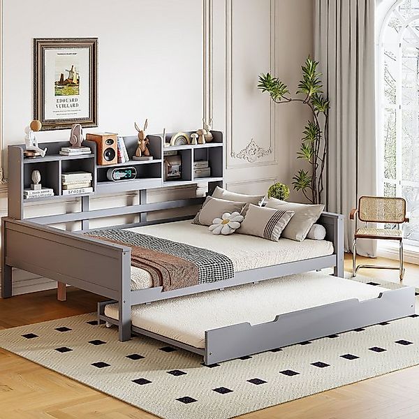 LVHOM Kinderbett mit Regal, Ausziehbett günstig online kaufen