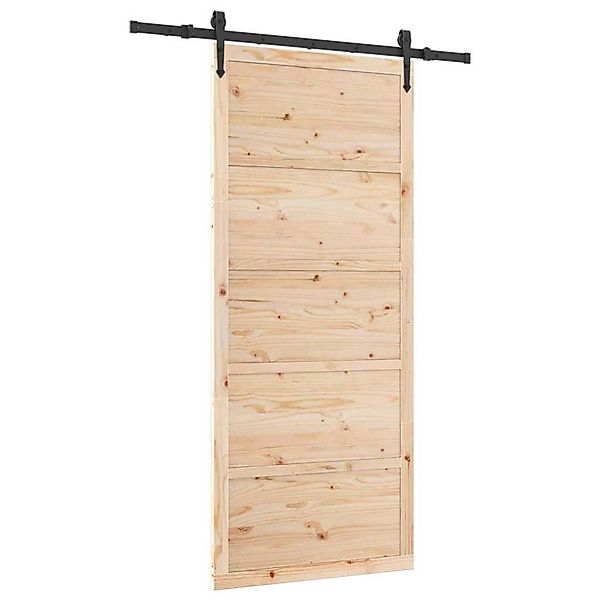 vidaXL Schiebetür Braun 80 x 208 cm Massivholz Kiefer 3381145 günstig online kaufen