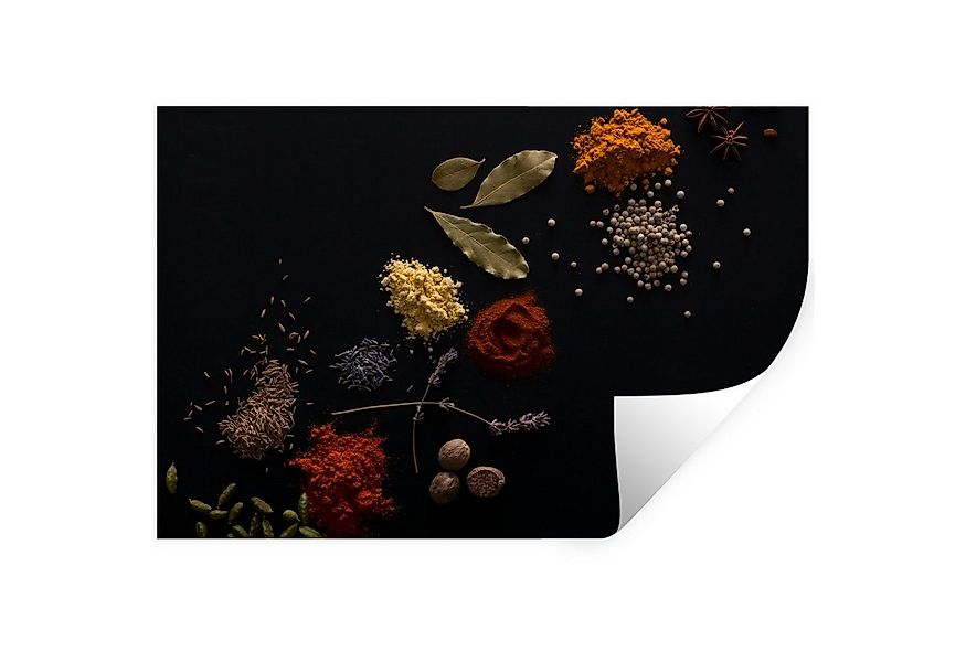 MuchoWow Wandsticker Kräuter - Schwarz - Gewürze - Küche - Kochen (1 St), W günstig online kaufen