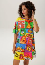 Aniston CASUAL Minikleid mit coolen Comic-Drucken günstig online kaufen