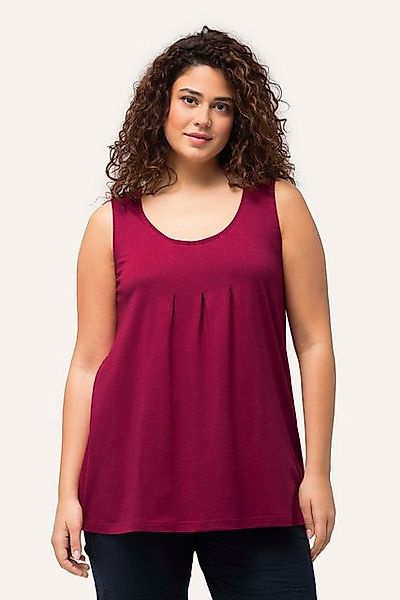 Ulla Popken T-Shirt Top Zierfalten A-Linie Rundhals ärmellos Modal günstig online kaufen