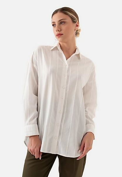 Just Like You Langarmhemd Weiß gestreiftes Oversize-Damenhemd günstig online kaufen