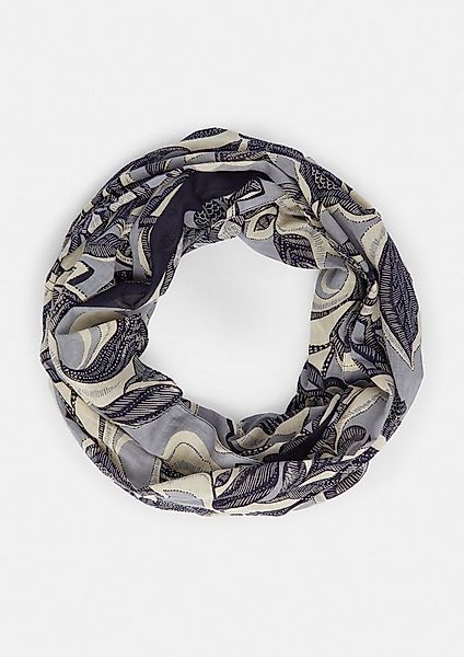 comma Loop Tuch, Floral gemusterter Loopschal aus Baumwolle günstig online kaufen
