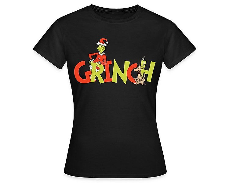 Spreadshirt T-Shirt Der Grinch Schriftzug Mit Grinch & Hund Max Frauen T-Sh günstig online kaufen