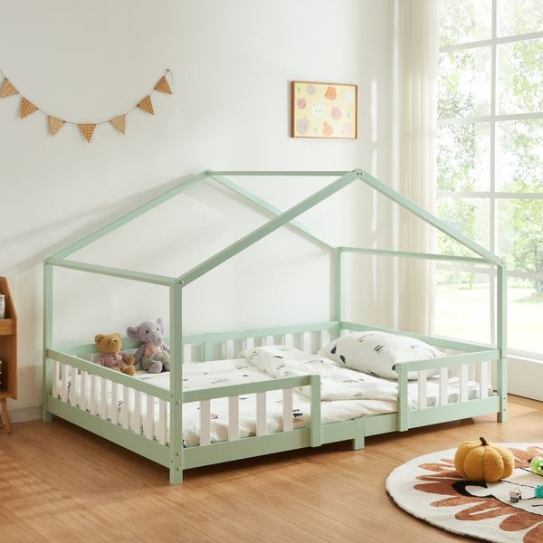 en.casa Kinderbett, »Treviolo« Haus-Optik Montessori 140x200 günstig online kaufen