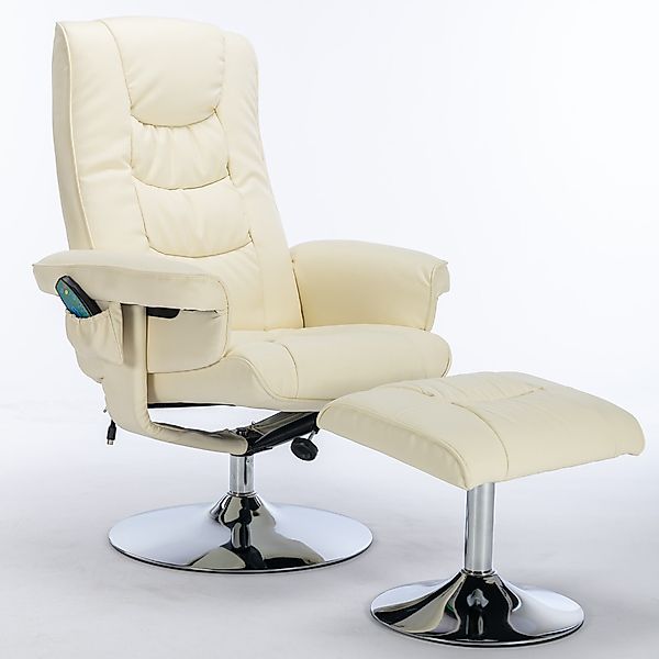 Massagesessel mit PU-Leder, 5-Punkt-Massagegerät und Heizfunktion, 360° dre günstig online kaufen