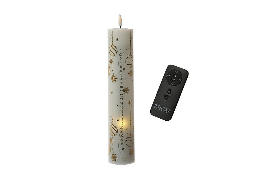 Deluxe Homeart LED-Kerze LED Adventskalenderkerze 24 Zahlen Weihnachtskerze günstig online kaufen