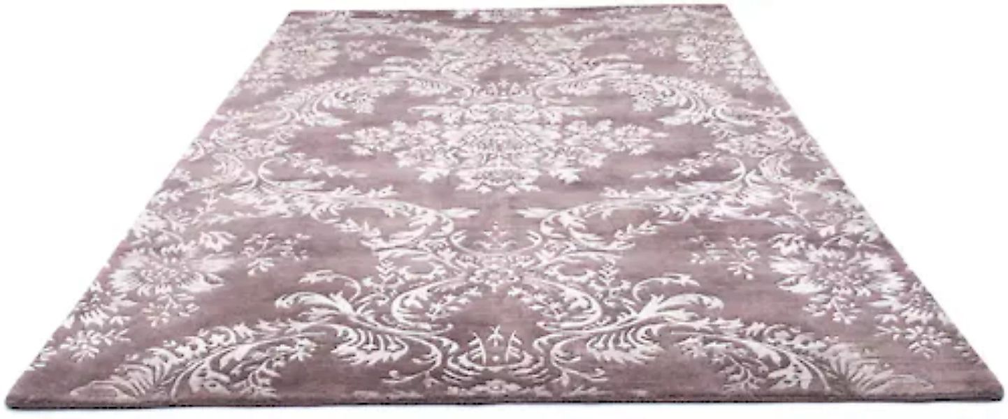 morgenland Wollteppich »Designer Teppich handgeknüpft rosa«, rechteckig, ha günstig online kaufen