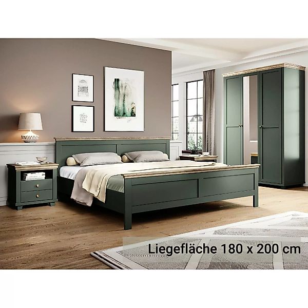Schlafzimmer Komplett Set im Landhausstil EPSOM-83 Doppelbett Liegefläche 1 günstig online kaufen