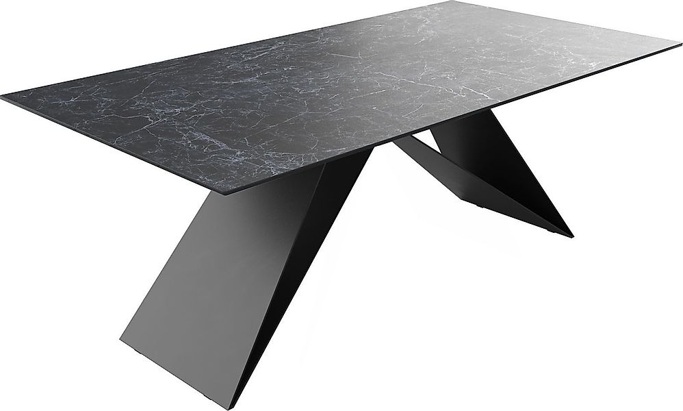 DELIFE Esstisch Edge, Keramik Laminam® Nero günstig online kaufen