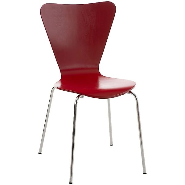 DELUKE Besucherstuhl BERLIN Holz Rot 45x49x85cm Konferenzstuhl Wartezimmers günstig online kaufen