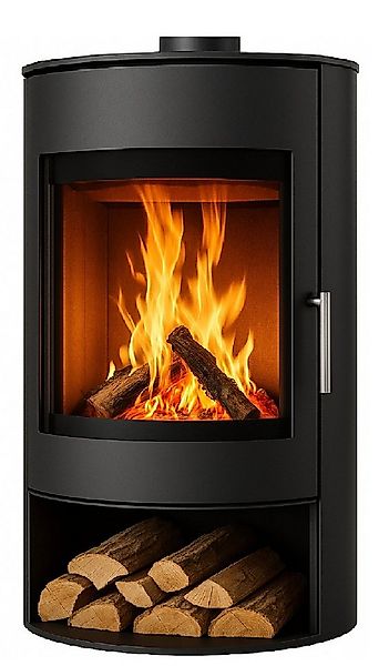 ECOfoxx Kaminofen Ovaler Premium-Kaminofen Modell CN2 - XXL-Sichtglas mit 6 günstig online kaufen