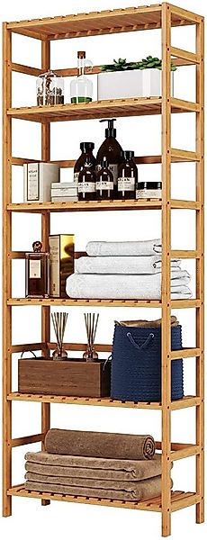 Homfa Standregal, Badregal mit 6 Ablagen verstellbar 161x60x26cm günstig online kaufen