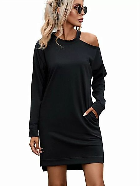 RUZU UG Chiffonkleid Damen Pullover Mode Bleistiftrock Herbst T-Shirt Kleid günstig online kaufen