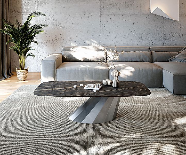 Couchtisch Edge Boot 140x80 cm Keramik Laminam® Noir Desir Braun Parabi Met günstig online kaufen