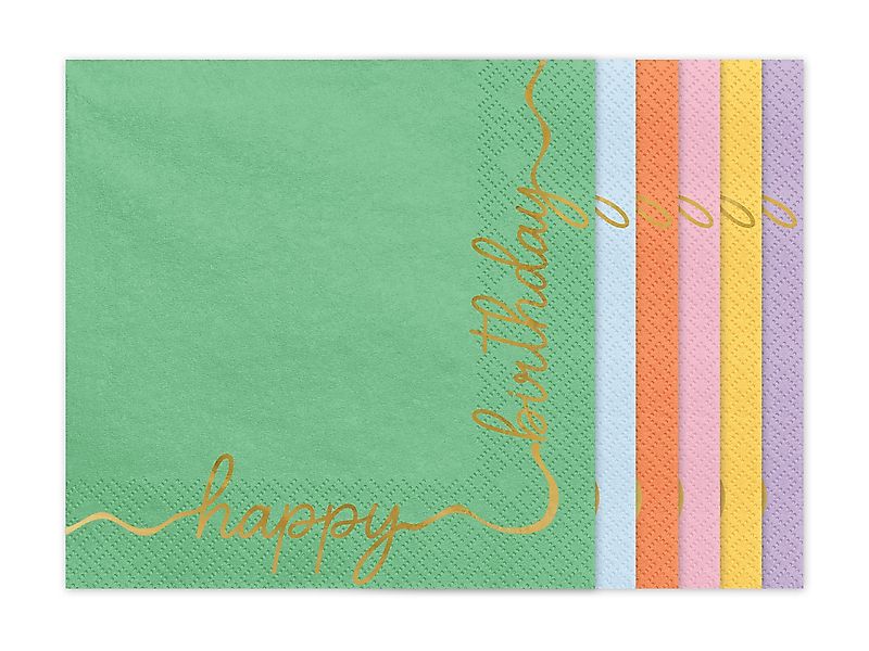 partydeco Hängedekoration Servietten Happy Birthday Bunt günstig online kaufen