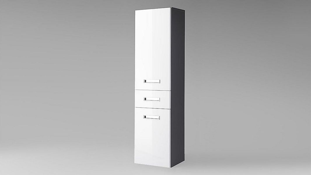 BEGA BBK Hochschrank Hochschrank Melissa grau weiß Hochglanz Badezimmer Hän günstig online kaufen