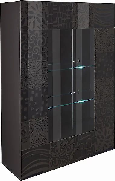 INOSIGN Vitrine "Miro", Stauraumvitrine, Höhe 166 cm mit dekorativem Siebdr günstig online kaufen