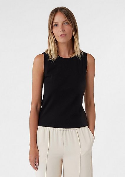 comma Muskelshirt T-Shirt Tanktop aus Rippware mit Logo-Stickerei günstig online kaufen